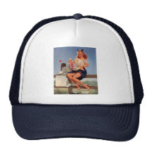 Vintages Retro Gil Elvgren Briefkastenpinup-Mädche Baseball Mützen