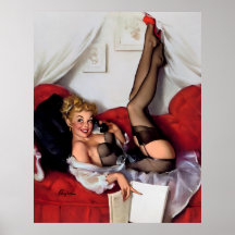 Vintages Retro Gil Elvgren TelefonPinupmädchen Posterdrucke