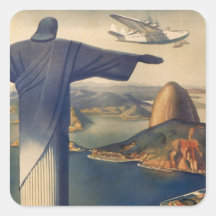Vintages Rio de Janeiro, Christus die Redeemer-Sta Quadrataufkleber