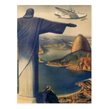 Vintages Rio de Janeiro, Christus die Redeemer-Sta Postkarte