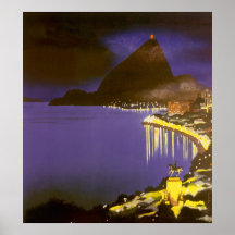 Vintages Rio de Janeiro nachts Plakat