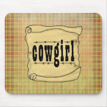 Vintages Rolle-Papier-Cowgirl Mousepad