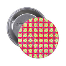 Vintages rosa kariertes anstecknadelbutton