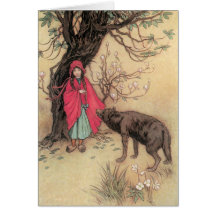 Vintages Rotkäppchen durch Warwick Goble Grußkarten