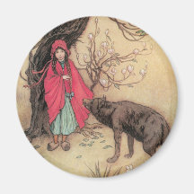 Vintages Rotkäppchen durch Warwick Goble Kühlschrankmagnet
