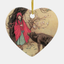 Vintages Rotkäppchen durch Warwick Goble Weihnachtsbaum Ornament