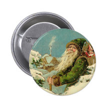 Vintages Sankt- - Joyeux-Weihnachten Anstecknadelbutton