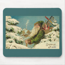Vintages Sankt- - Joyeux-Weihnachten Mousepad