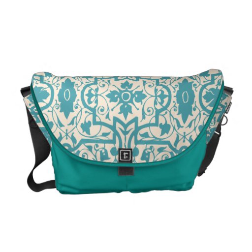 Vintages schäbiges und Chickunst nouveau Aquagrün Kuriertasche