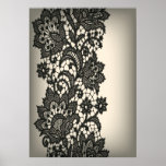 Vintages schwarzes Spitzerosa beige Paris-Plakat