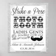 Vintages Shabby Chic-Foto-Stand-Hochzeits-Zeichen Posterdrucke