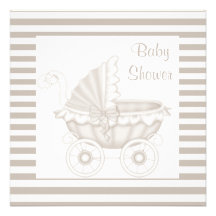 VINTAGES ST. DER PRAM-BABY-DUSCHEN-EINLADUNGS-SEPI