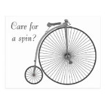 Vintages steampunk Fahrrad, Sorgfalt für eine Dreh Postkarte