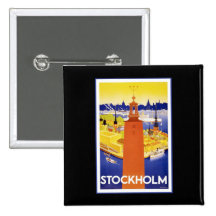 Vintages Stockholm Schweden Anstecknadelbutton