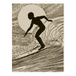 Vintages Surfen Postkarte