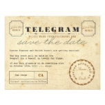 Vintages Telegramm Save the Date Ankündigungskarte