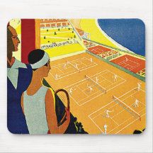 Vintages Tennis, Sport, Reise-Plakat, Monte Carlo Mousepads