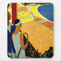 Vintages Tennis, Sport, Reise-Plakat, Monte Carlo Mousepad