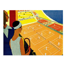 Vintages Tennis, Sport, Reise-Plakat, Monte Carlo Postkarten