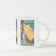 Vintages Tennis, Sport, Reise-Plakat, Monte Carlo Kaffeetasse