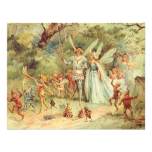 Vintages Thumbelina und Prinz Wedding im Wald Einladungskarte