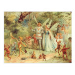 Vintages Thumbelina und Prinz Wedding im Wald Postkarten