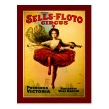 Vintages Verkäufe-Floto Zirkus-Plakat Postkarte