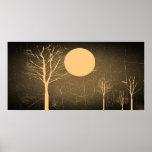 Vintages Vollmond-Nachtplakat