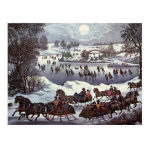 Vintages Weihnachten, Central Park im Winter Postkarte