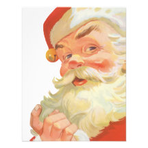 Vintages Weihnachten, lustiger Weihnachtsmann mit  Einladung