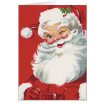 Vintages Weihnachten, lustiges Weihnachtsmann-Blin Karten