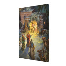 Vintages Weihnachten, Nativity, Besuchsweise-Kripp Gespannte Galerie Drucke