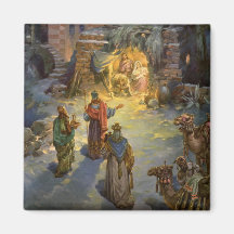 Vintages Weihnachten, Nativity, Besuchsweise-Kripp Kühlschrankmagnete