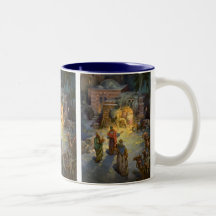Vintages Weihnachten, Nativity, Besuchsweise-Kripp Kaffee Tasse