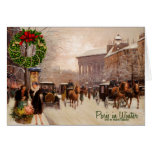 Vintages Weihnachten Paris im Winter durch Fausto  Karte