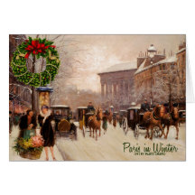 Vintages Weihnachten Paris im Winter durch Fausto  Karte