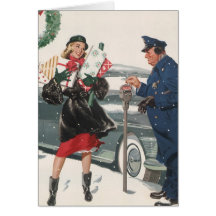Vintages Weihnachtseinkaufen, kundengerechte Karte