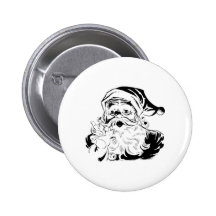 Vintages Weihnachtsmann-Porträt, das Finger rüttel Anstecknadelbutton