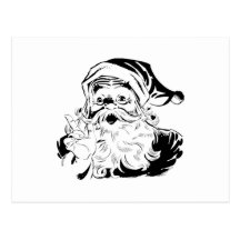 Vintages Weihnachtsmann-Porträt, das Finger rüttel Postkarten