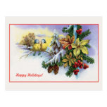 Vintages Weihnachtsniedliche Vogeldekoration Postkarten