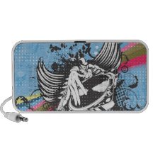 Vinylturntabler ainbow winged Diskjockeyvektor II iPod Speaker