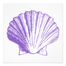 Violette SeeMuschel Luau Empfangs-Einladung