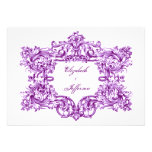 Violette Vintage Rahmen-Hochzeits-Einladungen