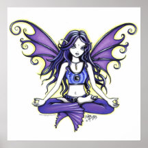 "Violetter Lotos-" Yoga-Feen-Plakat