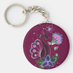Violetter Pfau-Schlüsselkette Schlüsselbänder