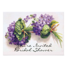 Violettes Blumen-Brautparty Individuelle Ankündigskarten