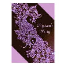 violettes Hennastrauch mehndi Blumen2 Einladungskarten