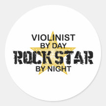 Violinist-Rockstar bis zum Nacht Runder Sticker