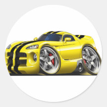 Viper GTS Yel/Schwarzes Runder Sticker