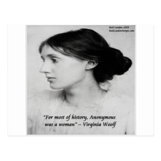Virginia anonymes Woolf war ein Frauen-Zitat Postkarten
